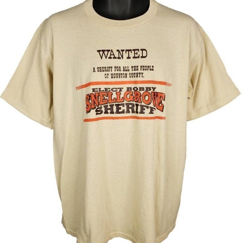 Elect Bobby Snellgrove Sheriff T Shirt Vintage 90s Houston County Texas 50/50 XL